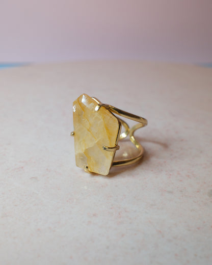 Facetterad golden healer ring, guld (A)