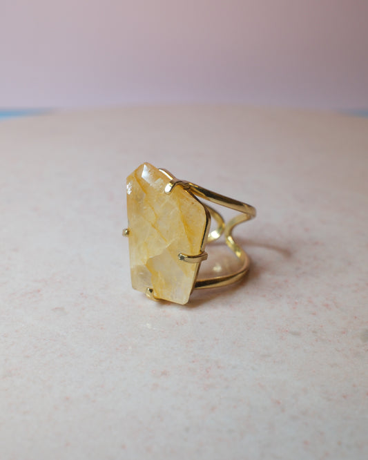 Facetterad golden healer ring, guld (A)
