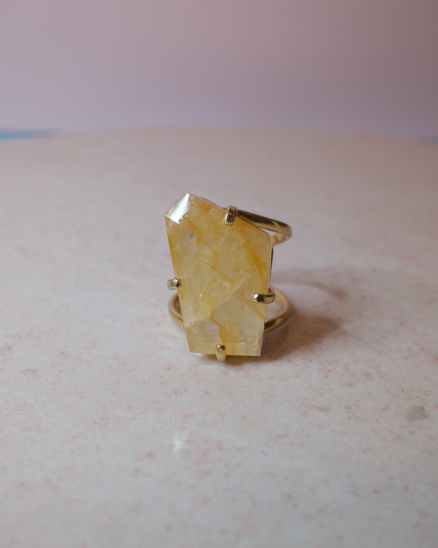 Facetterad golden healer ring, guld (A)