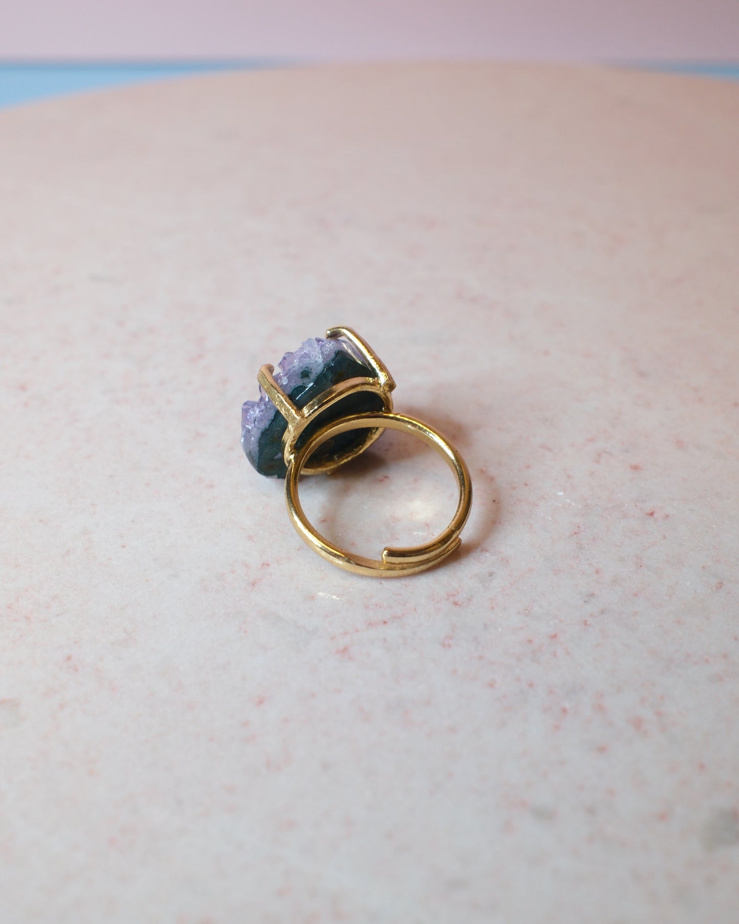 Ametist ring hjärtformad, guld (B)