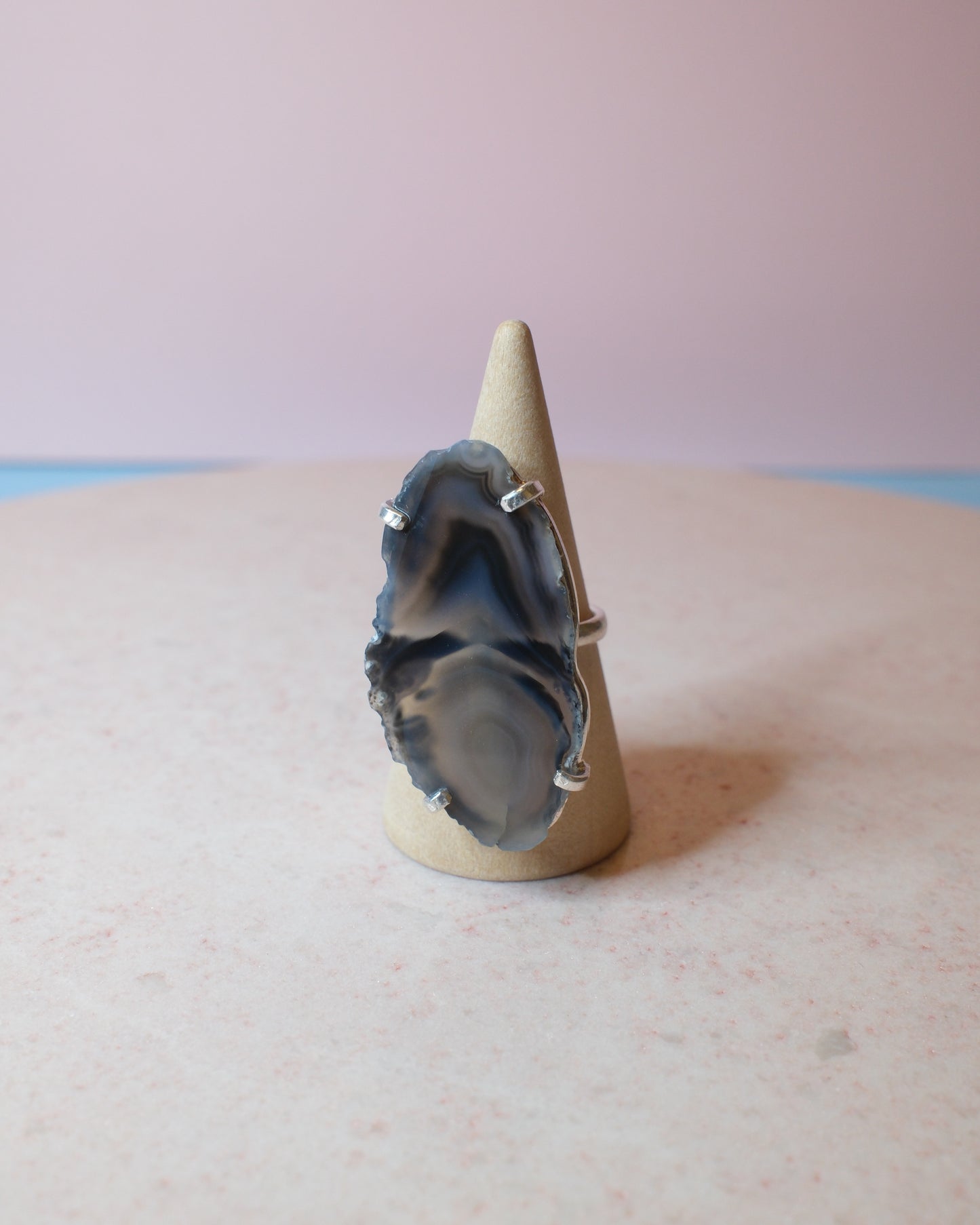Agat ring, silver (A)