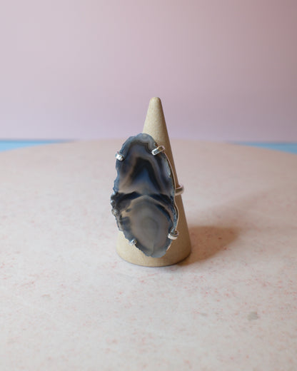 Agat ring, silver (A)