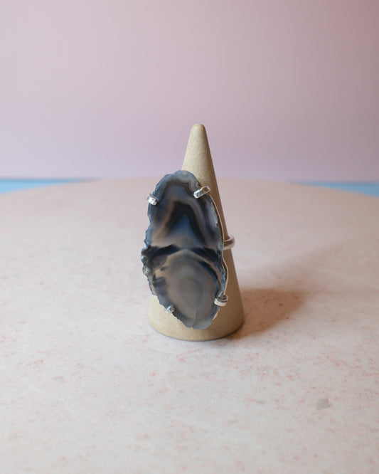Agat ring, silver (A)