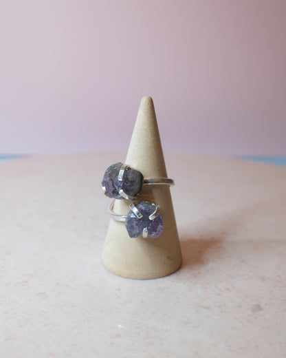 Ametist ring hjärtformad, silver (A)