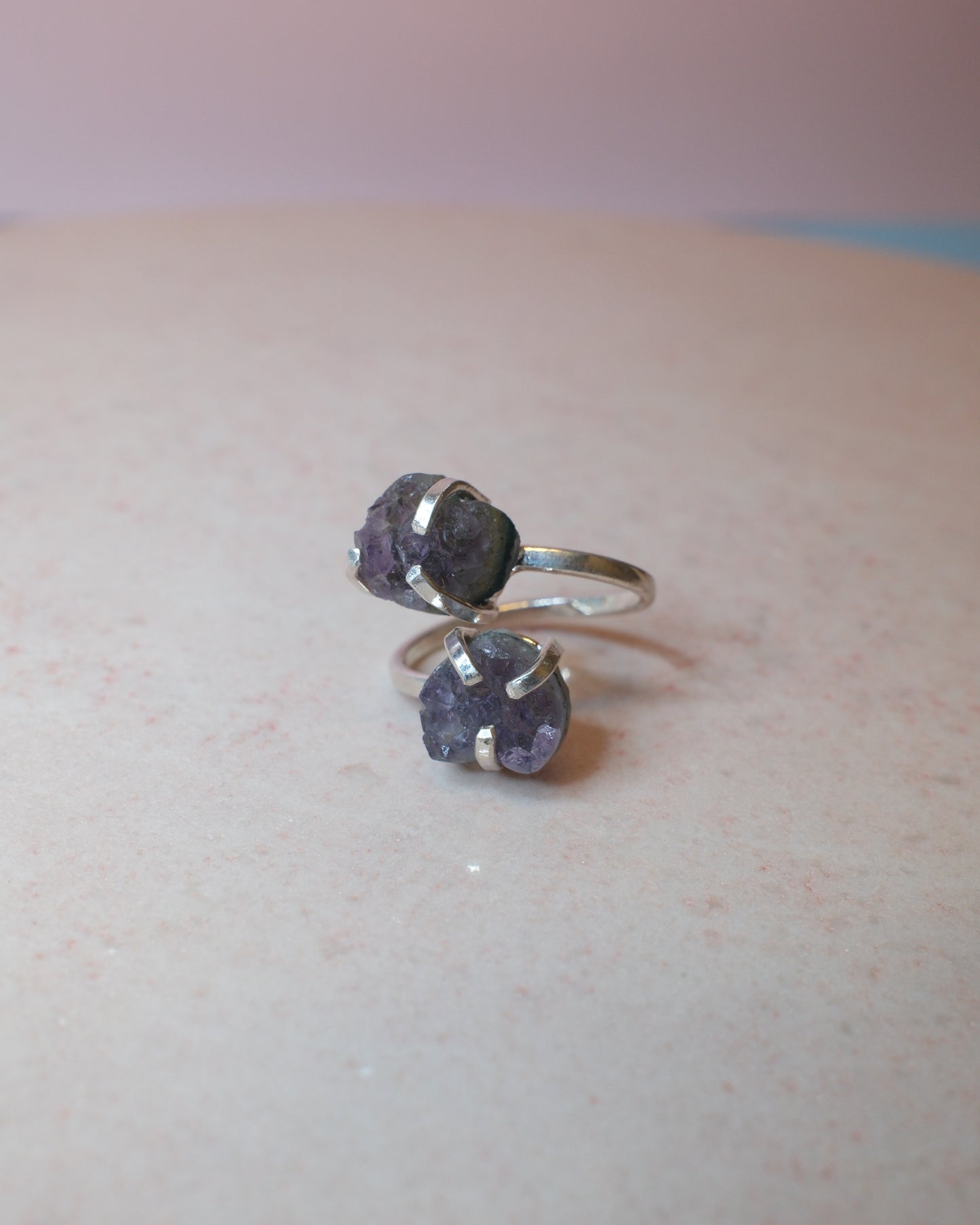 Ametist ring hjärtformad, silver (A)