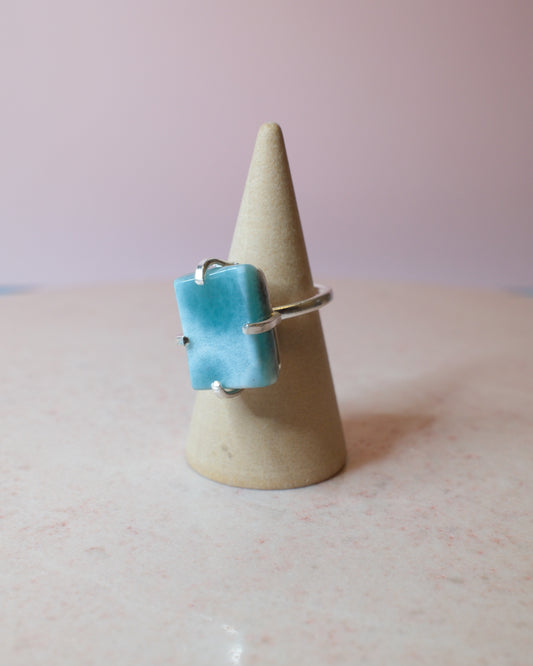 Larimar ring, silver (G)