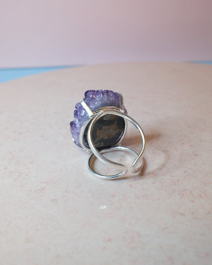 Ametist ring, silver (B)