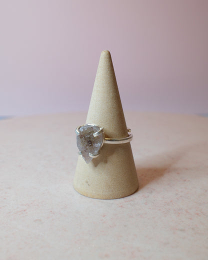 Druzy kvarts ring, silver (B)