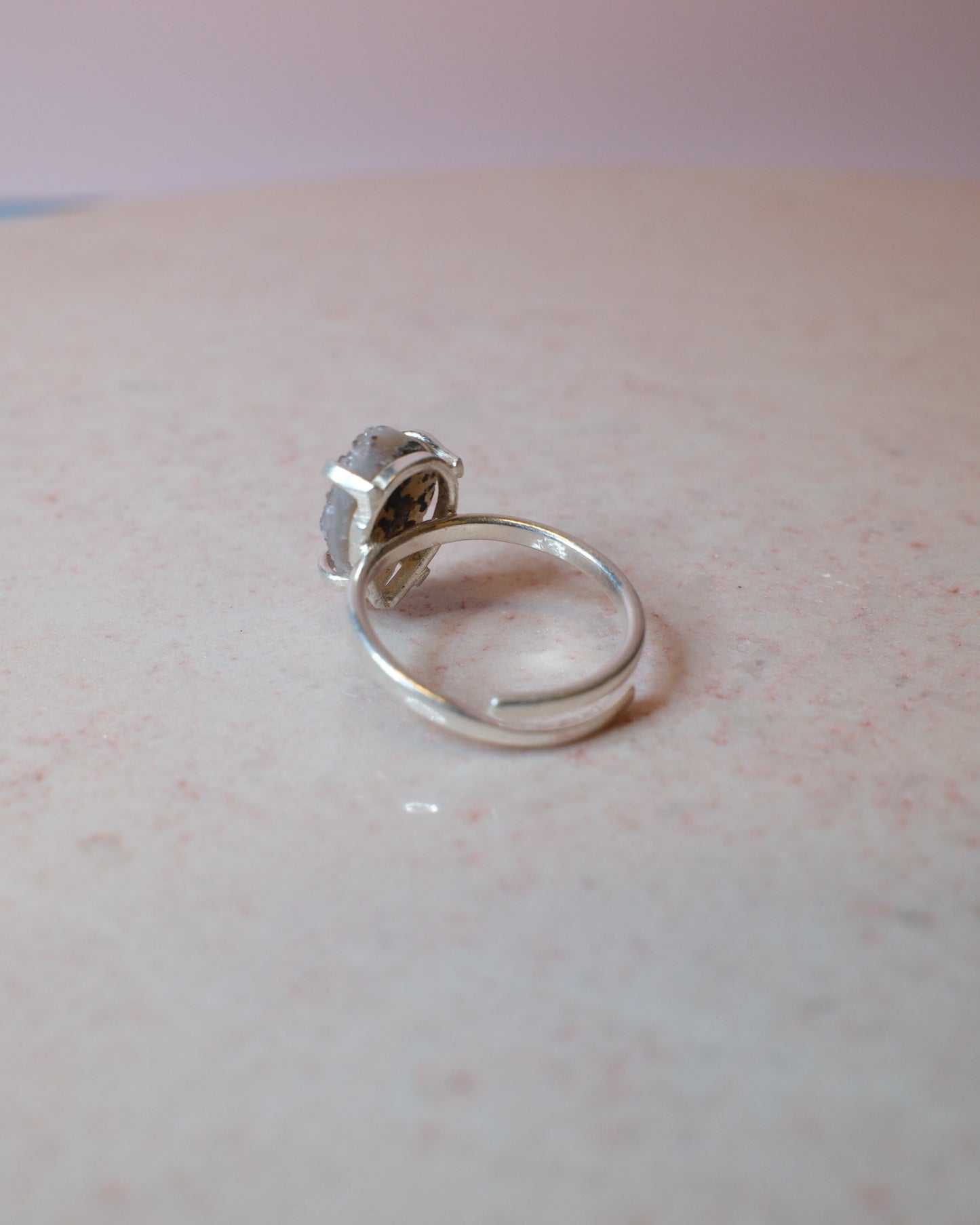 Druzy kvarts ring, silver (B)