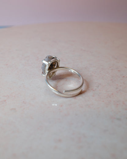 Druzy kvarts ring, silver (B)