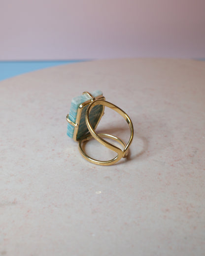 Amazonit ring, guld (A)