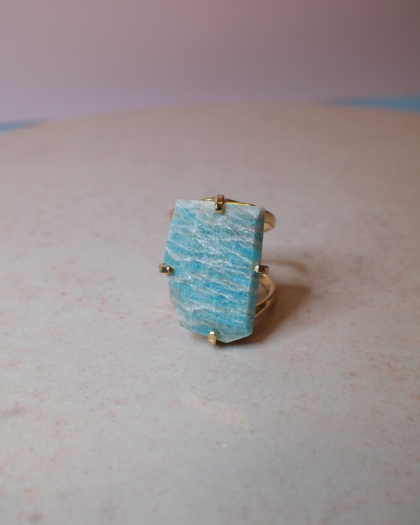 Amazonit ring, guld (A)
