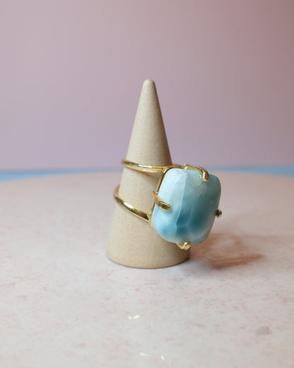 Larimar ring, guld (D)