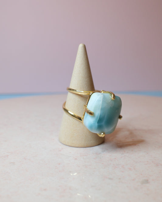 Larimar ring, guld (D)