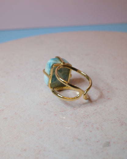 Larimar ring, guld (D)