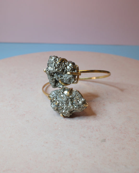 Pyrit armband, guld (A)