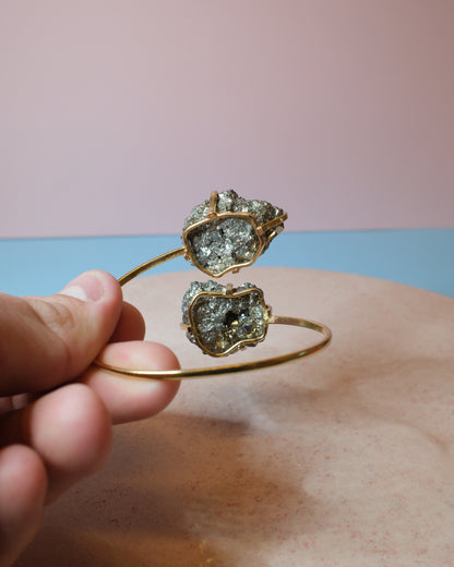 Pyrit armband, guld (A)
