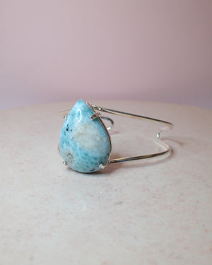 Larimar armband, silver (E)