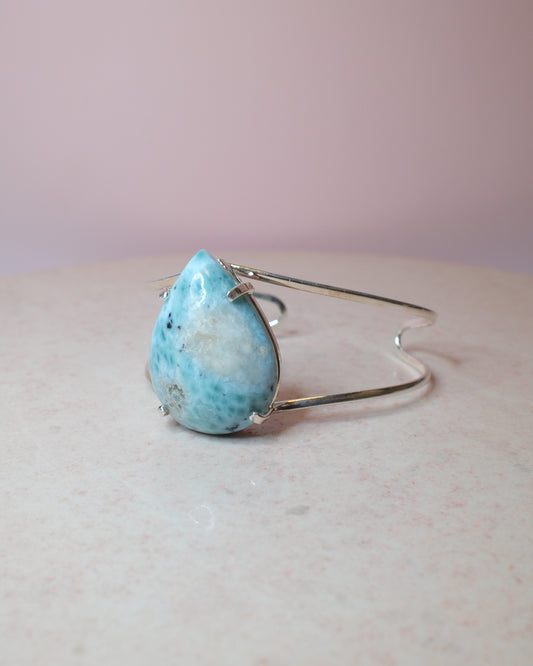 Larimar armband, silver (E)