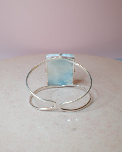 Larimar armband, silver (D)