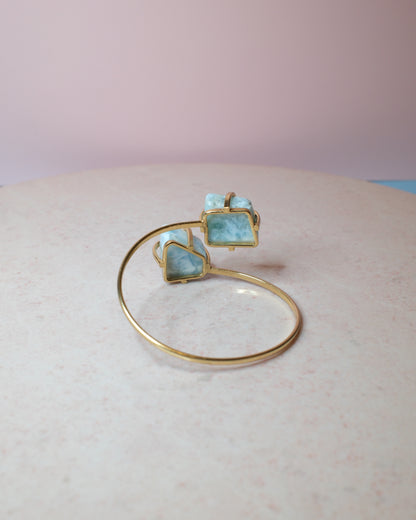 Larimar armband, guld (B)