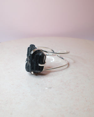 Svart turmalin armband, silver (A)