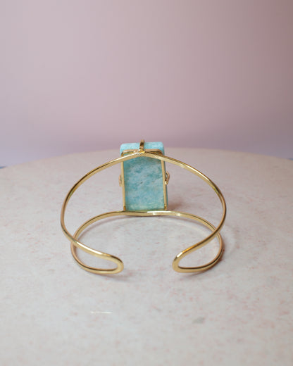 Amazonit armband, guld (C)