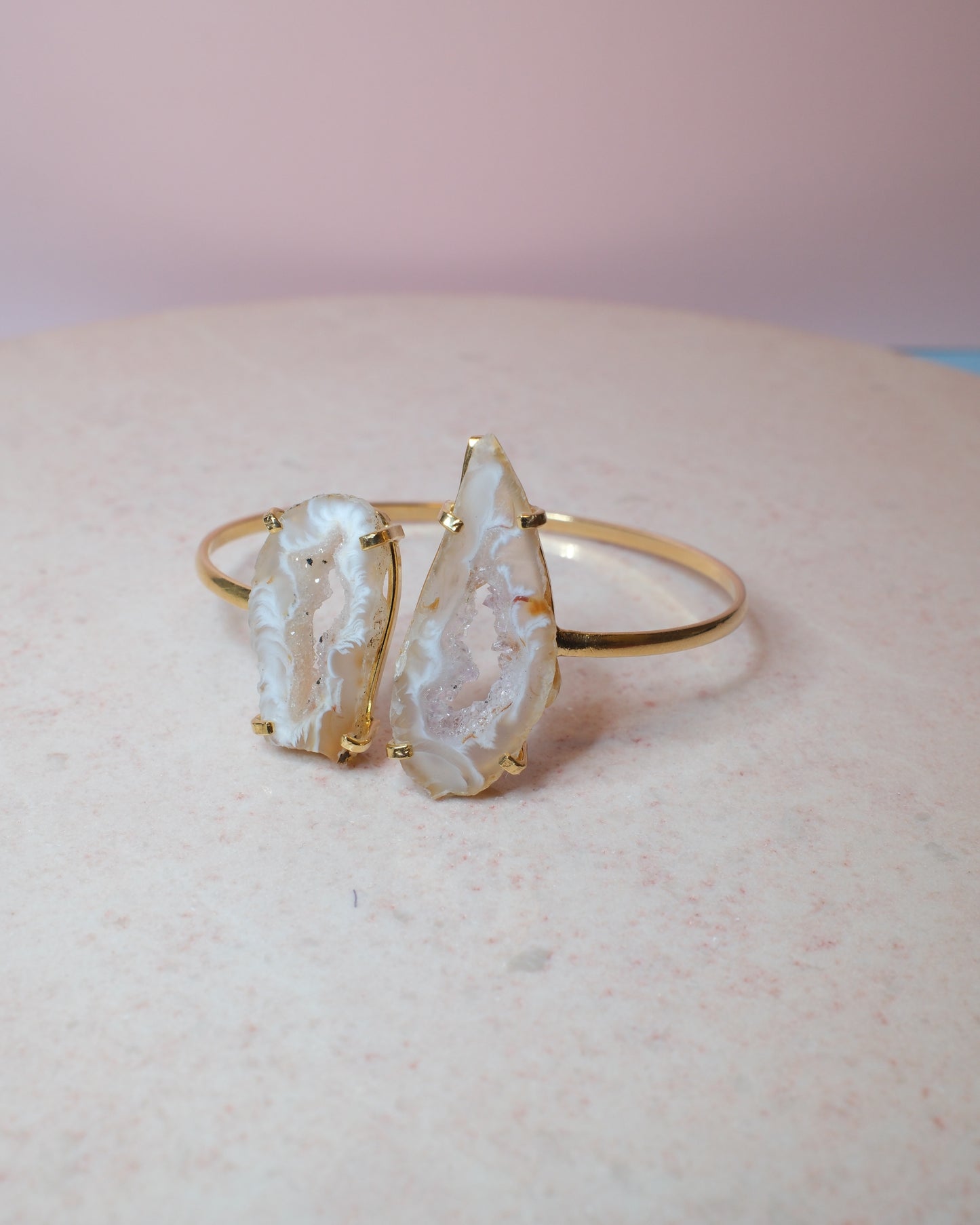 Agat armband, guld (B)
