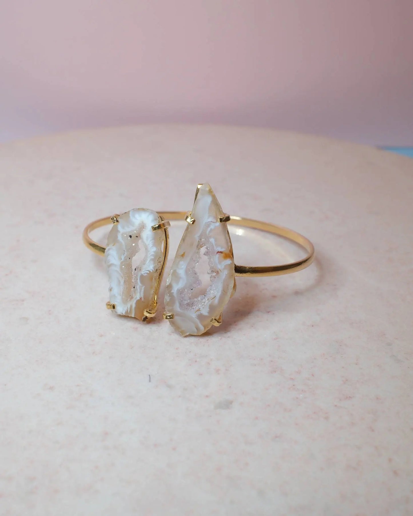 Agat armband, guld (B) Spiritana