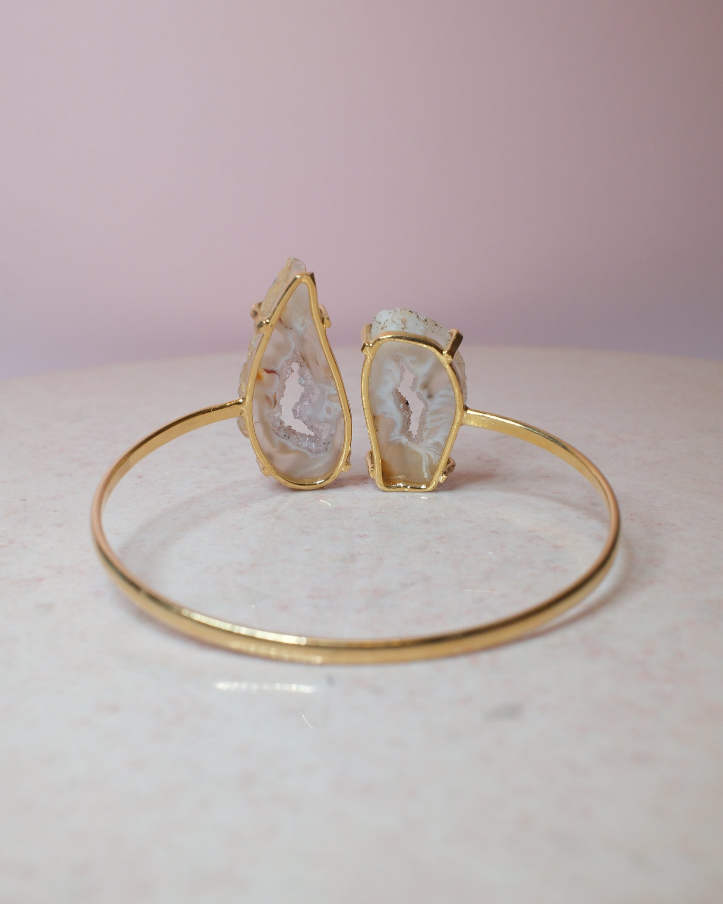 Agat armband, guld (B)