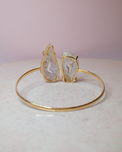 Agat armband, guld (B)