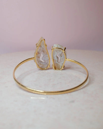 Agat armband, guld (B) Spiritana