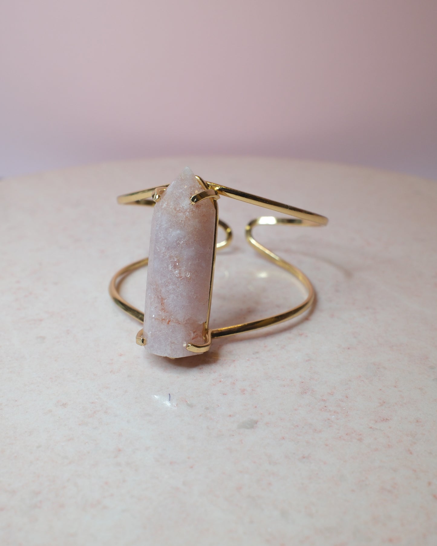 Rosa ametist armband, guld (C)