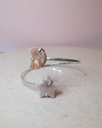 Rosa ametist armband, silver (A)
