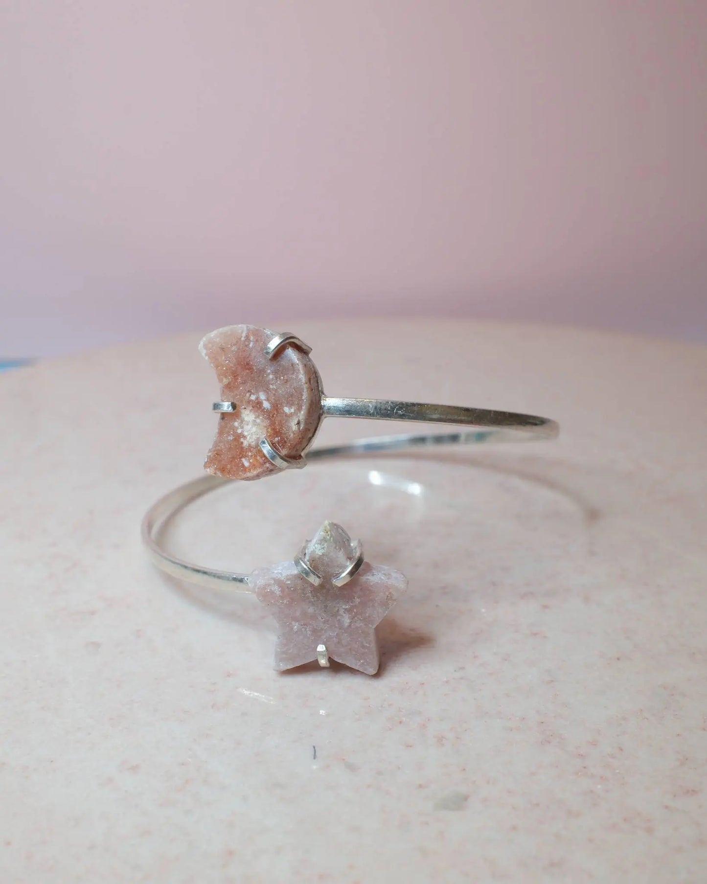 Rosa ametist armband, silver (A) Spiritana