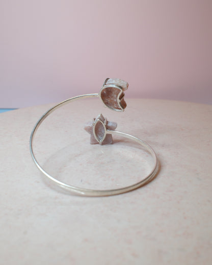 Rosa ametist armband, silver (A)