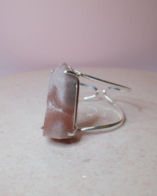 Rosa ametist armband, silver (B)