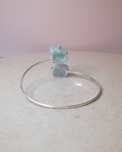 Aquamarin armband, silver (A)