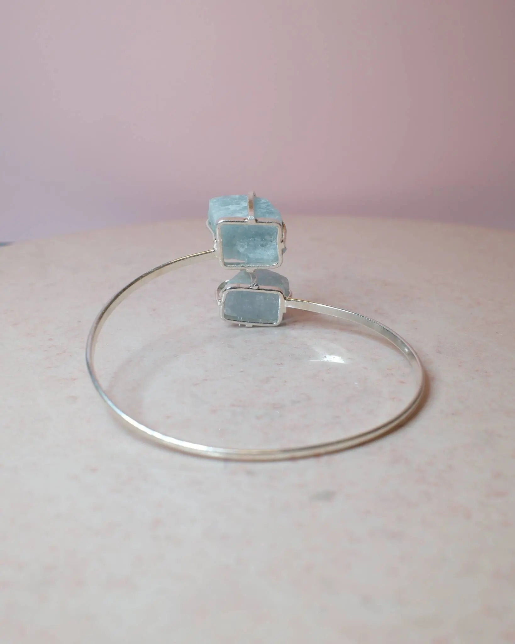 Aquamarin armband, silver (A) Spiritana
