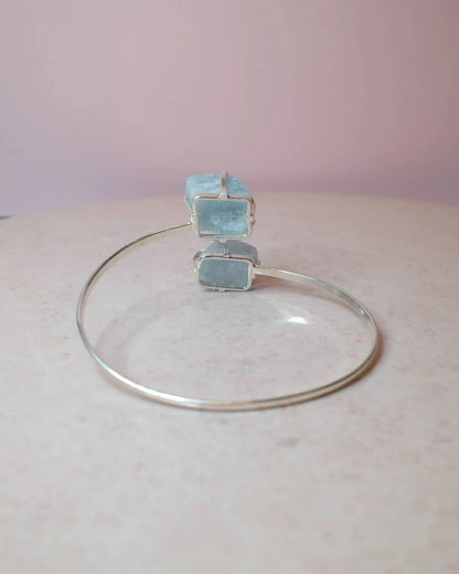 Aquamarin armband, silver (A) Spiritana