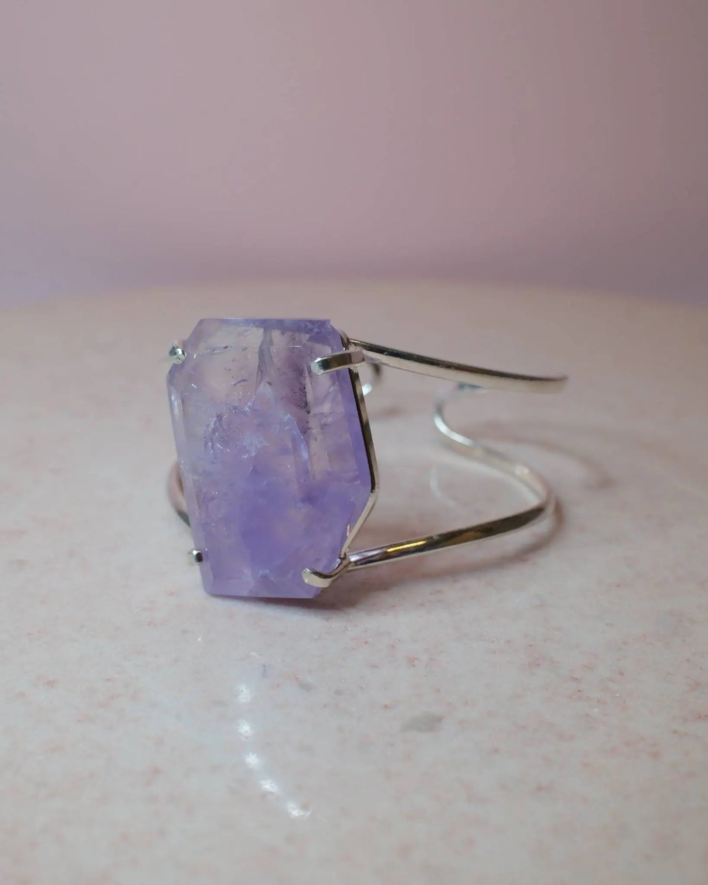 Facetterad ametist armband, silver (A) Spiritana
