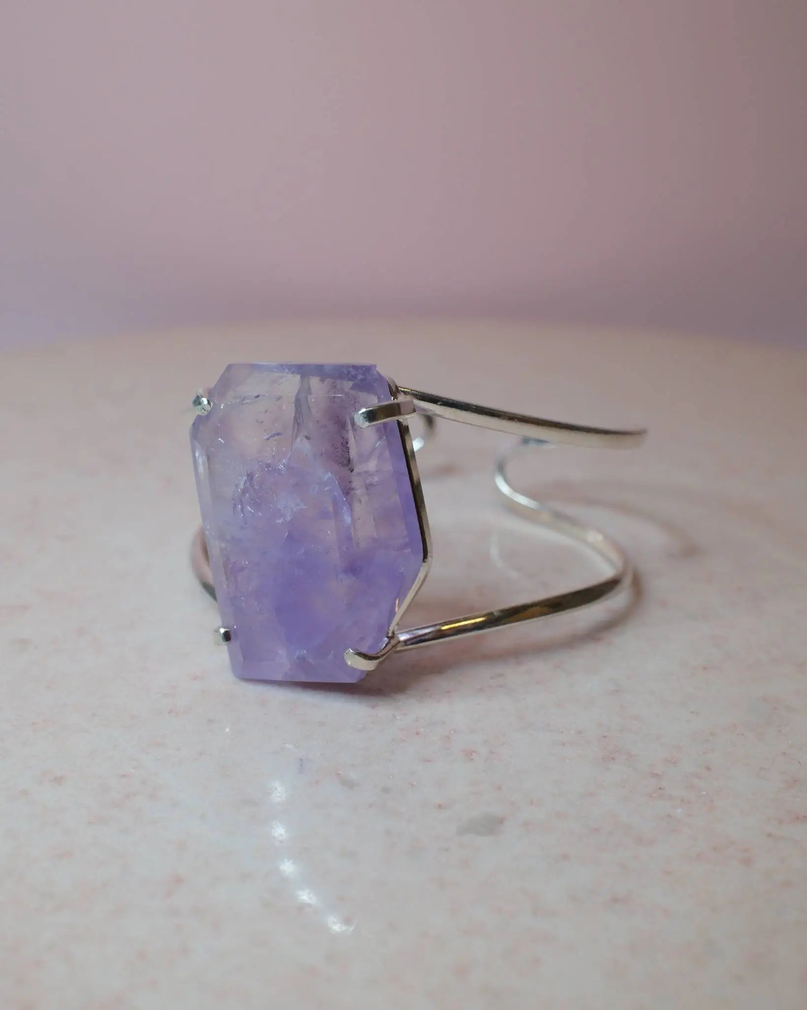 Facetterad ametist armband, silver (A) Spiritana