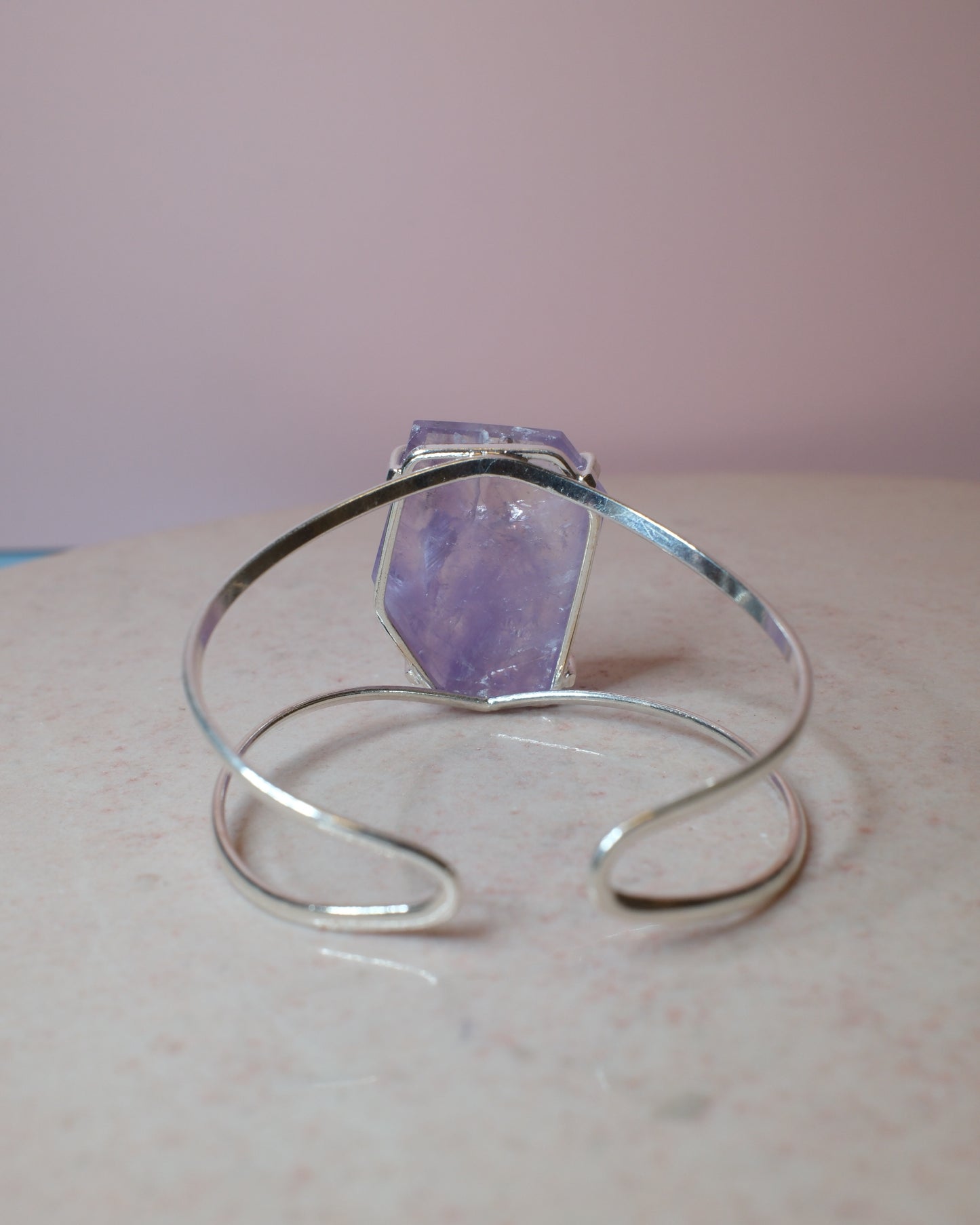 Facetterad ametist armband, silver (A)
