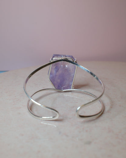Facetterad ametist armband, silver (A)