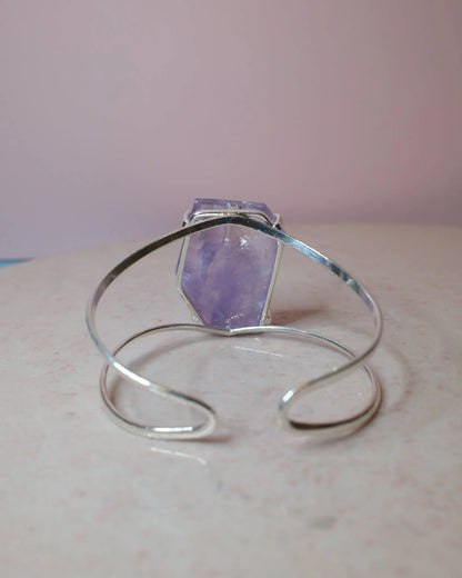 Facetterad ametist armband, silver (A) Spiritana