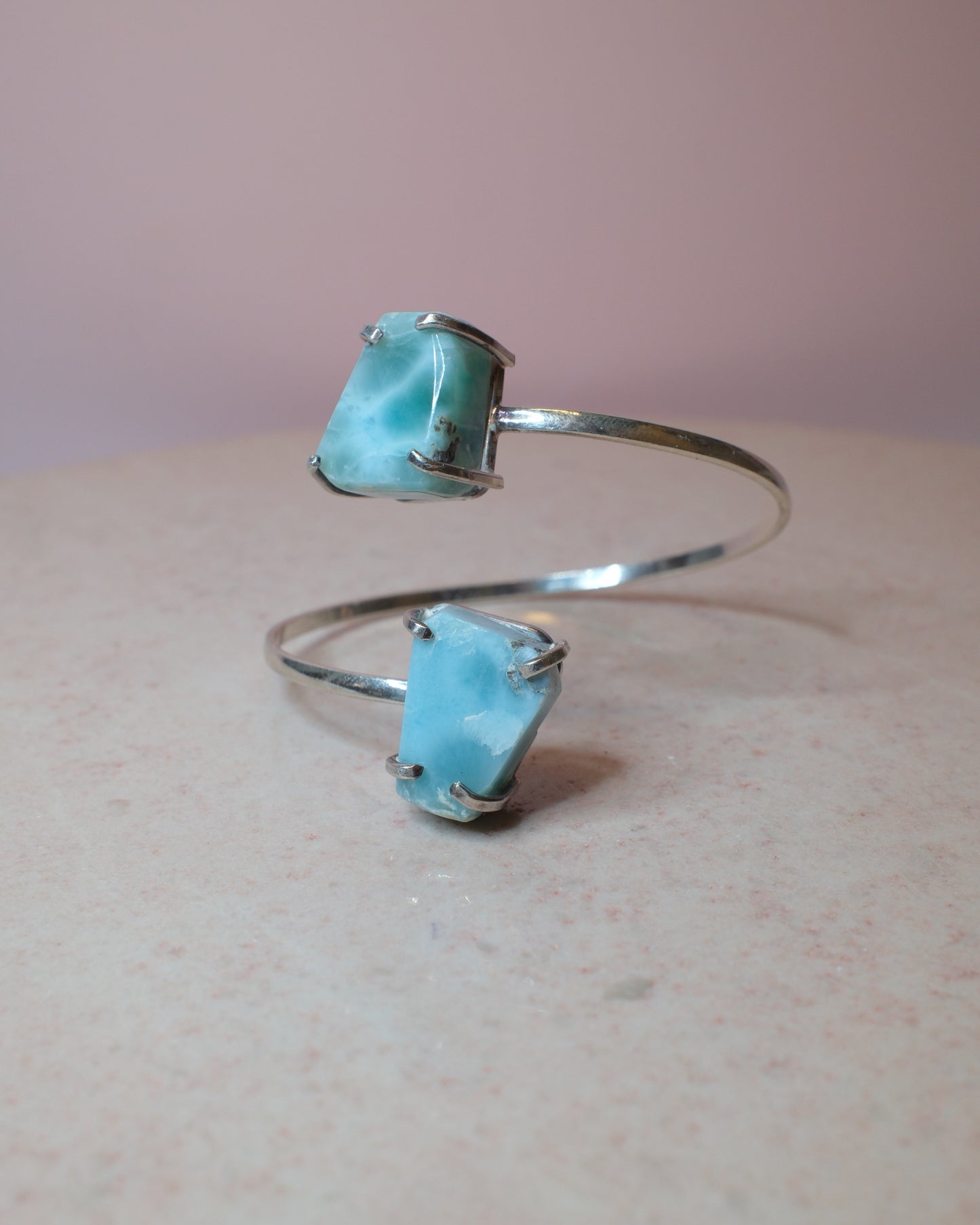 Larimar armband, silver (F)