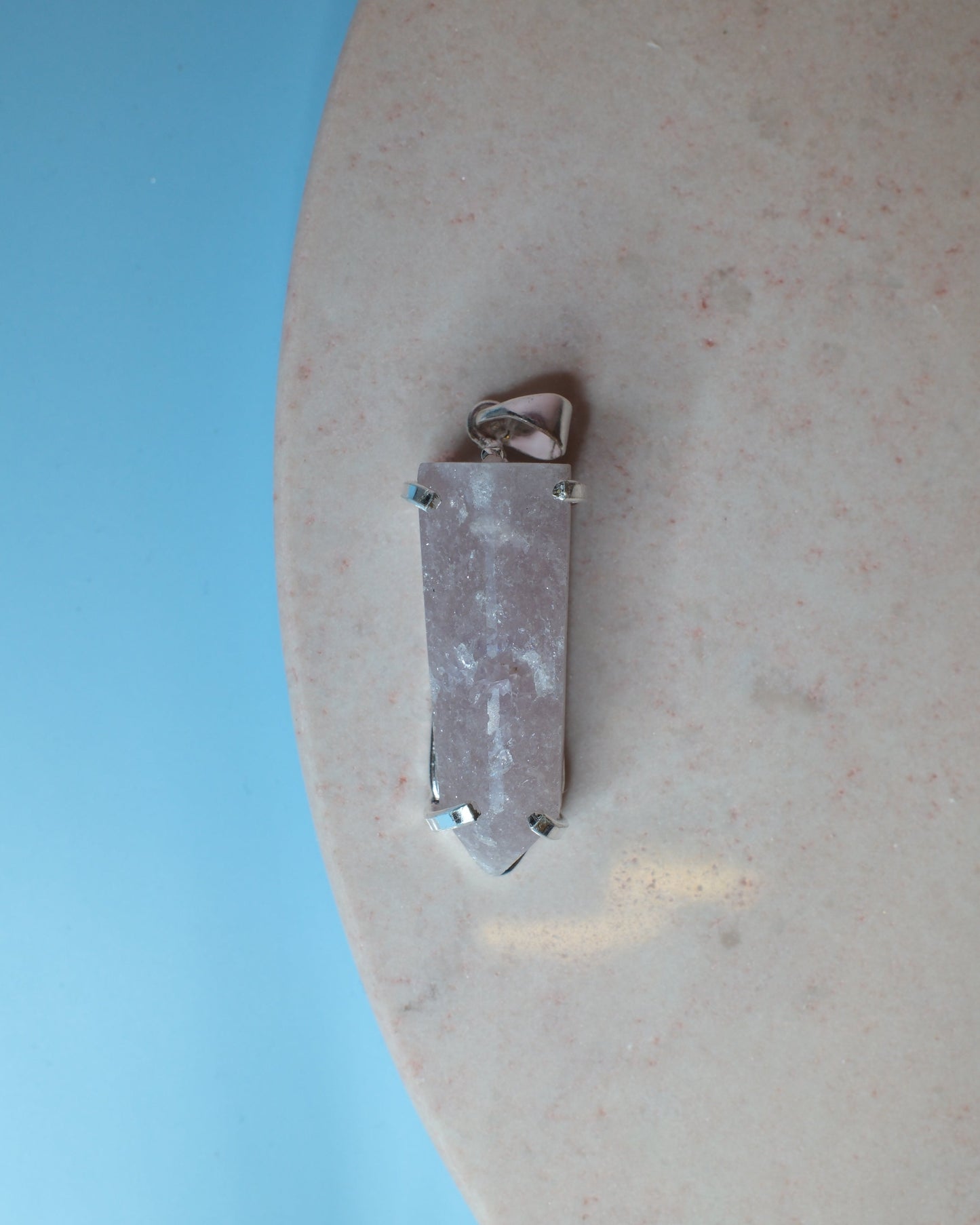 Rosa ametist hänge, silver (A)