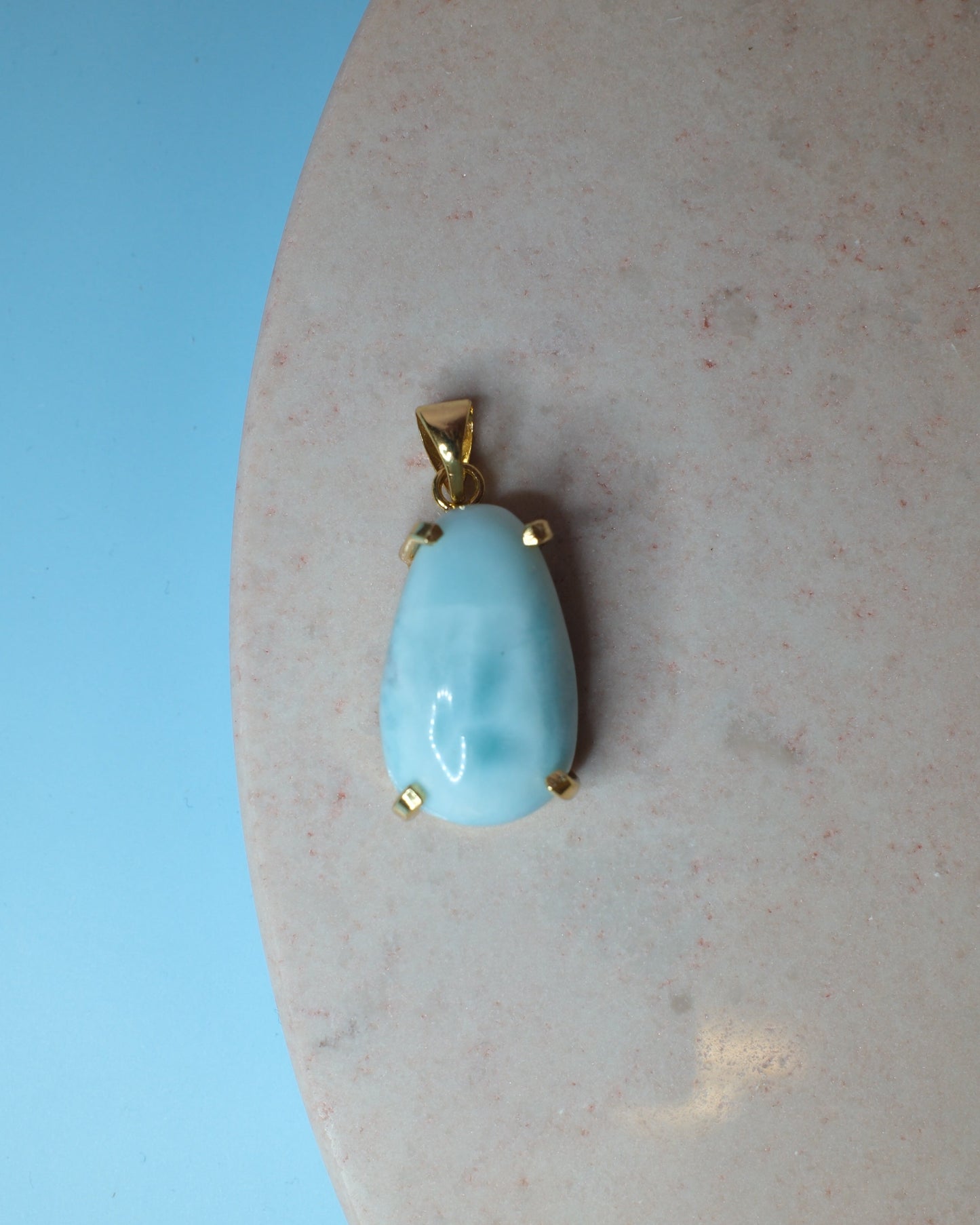 Larimar hänge, guld (B)