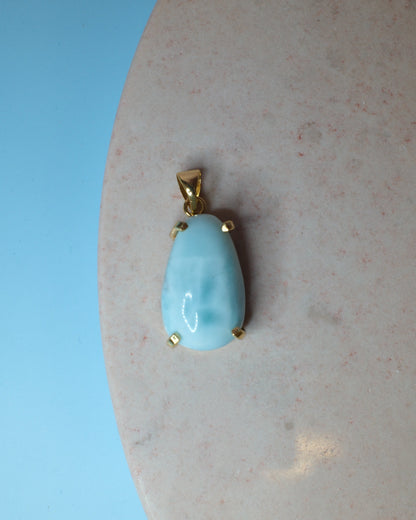 Larimar hänge, guld (B)
