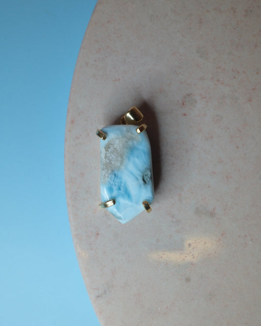 Larimar hänge, guld (A)